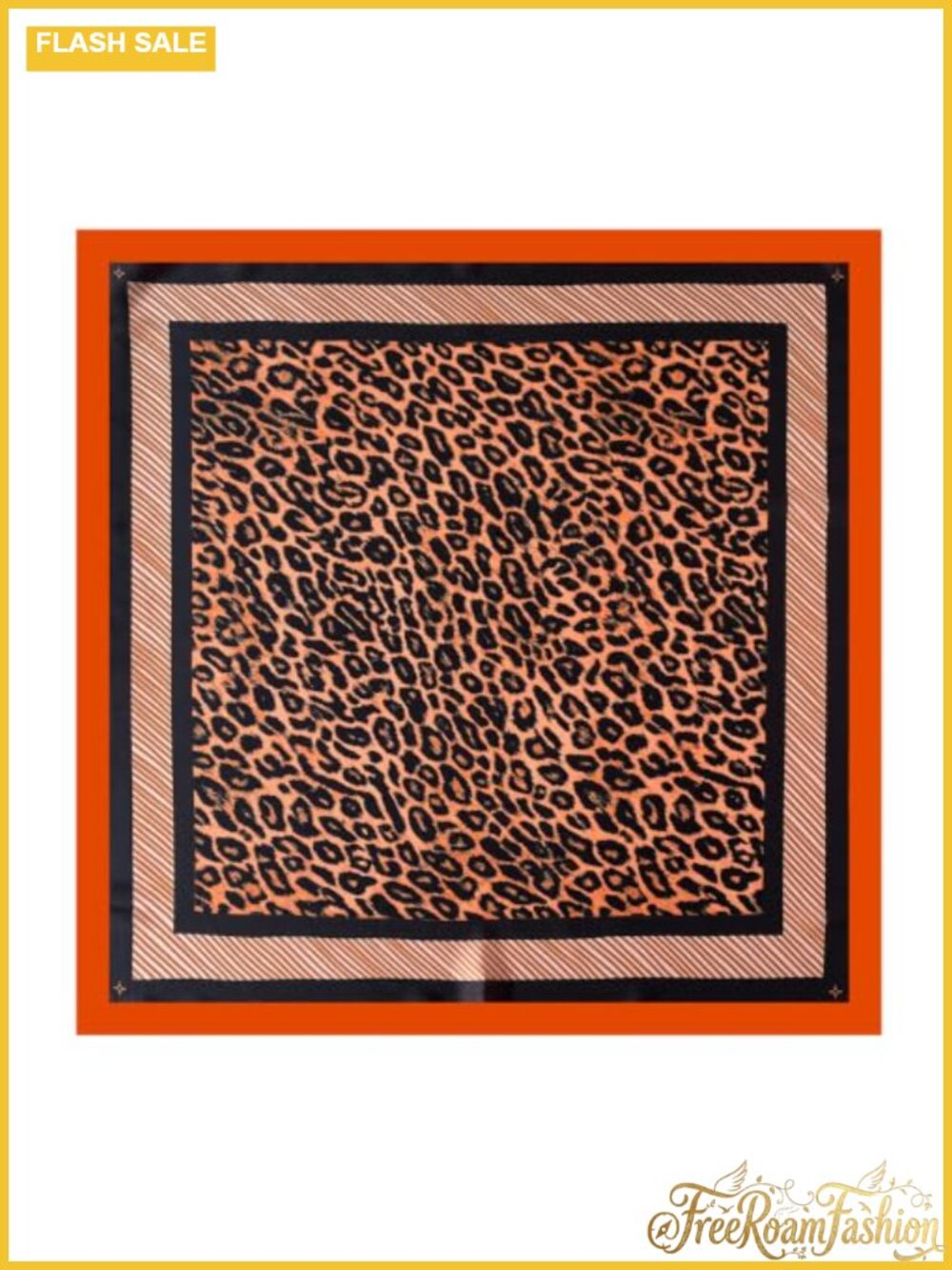 Silk Touch Polyester Leopard Print Square Scarf Neckerchief Hair Wrap